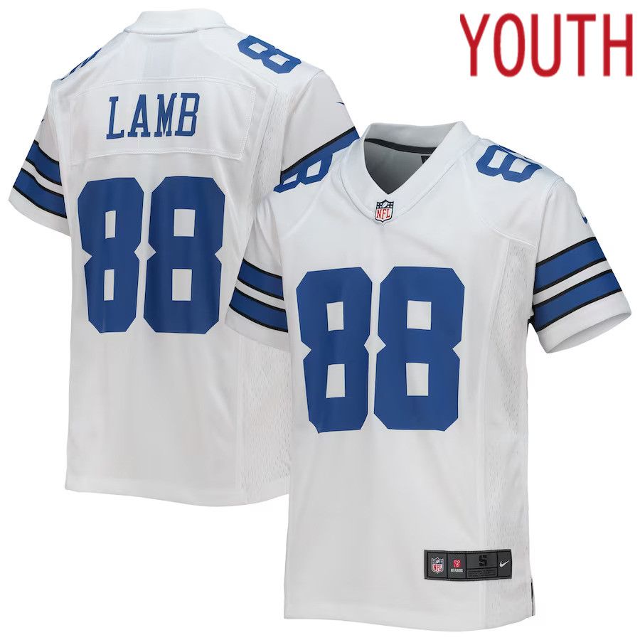 Youth Dallas Cowboys #88 CeeDee Lamb Nike White Game NFL Jersey->youth nfl jersey->Youth Jersey